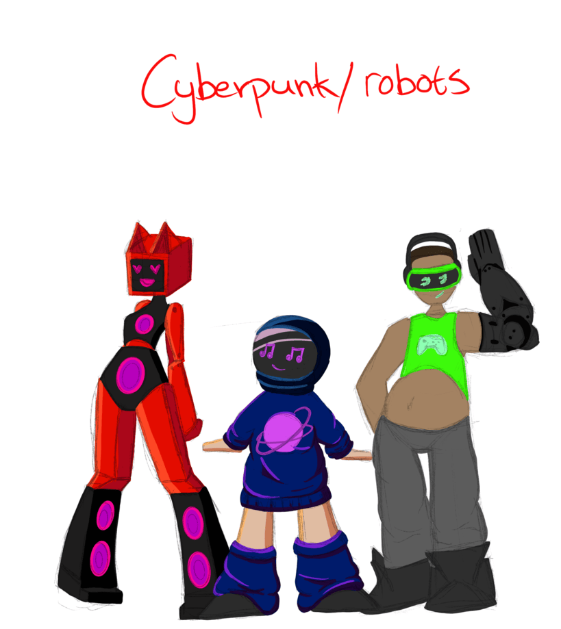 cyberpunk sketches colored arcis art